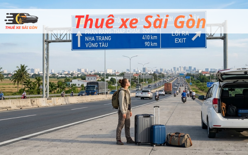 khách hàng chuẩn bị thuê xe đi tỉnh từ Sài Gòn