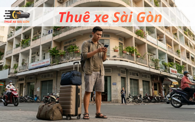 khách hàng chuẩn bị đi sân bay Sài Gòn và đặt xe trước giờ bay