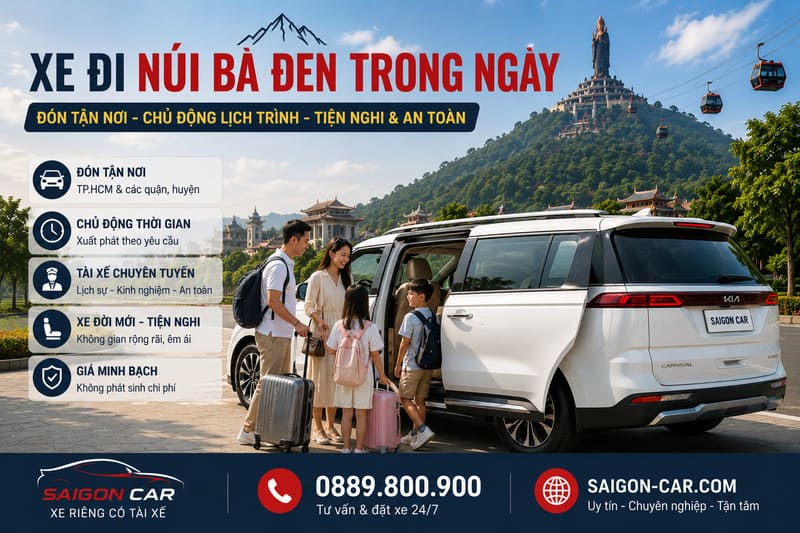 Xe Sài Gòn đi Núi Bà Đen trong ngày