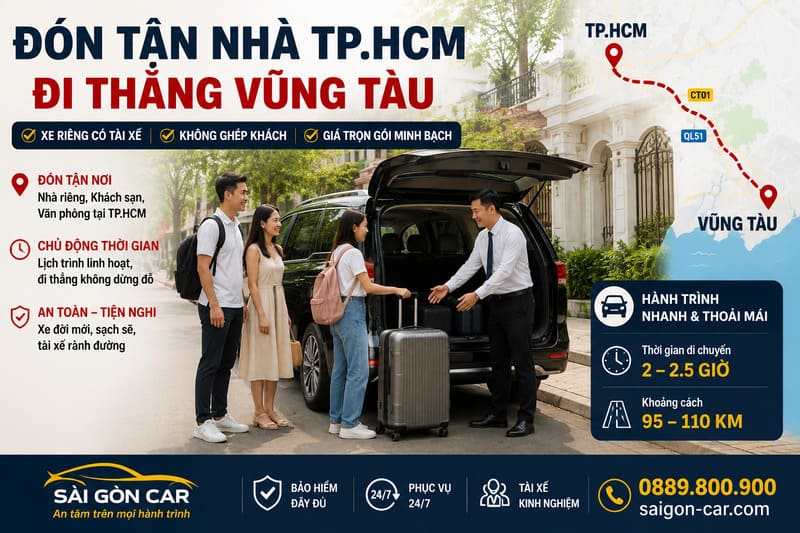 Xe Sài Gòn đi Vũng Tàu đón tận nhà TP.HCM