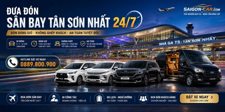 Dịch vụ đưa đón sân bay Tân Sơn Nhất 24/7 bằng xe riêng và Limousine tại TP.HCM